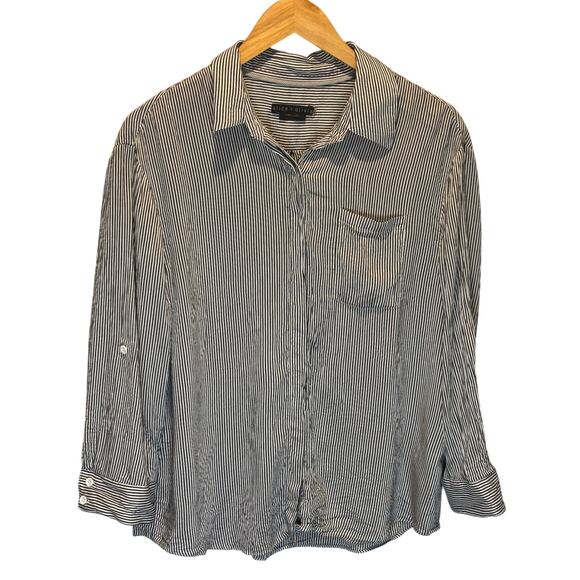 Alice + Olivia Striped Button Down Shirt - size XL - Picture 1 of 6